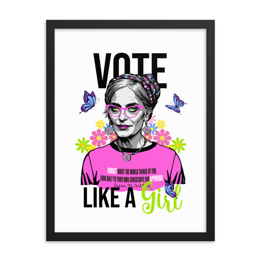 • Framed Poster Susan B Anthony 'Vote like a Girl'